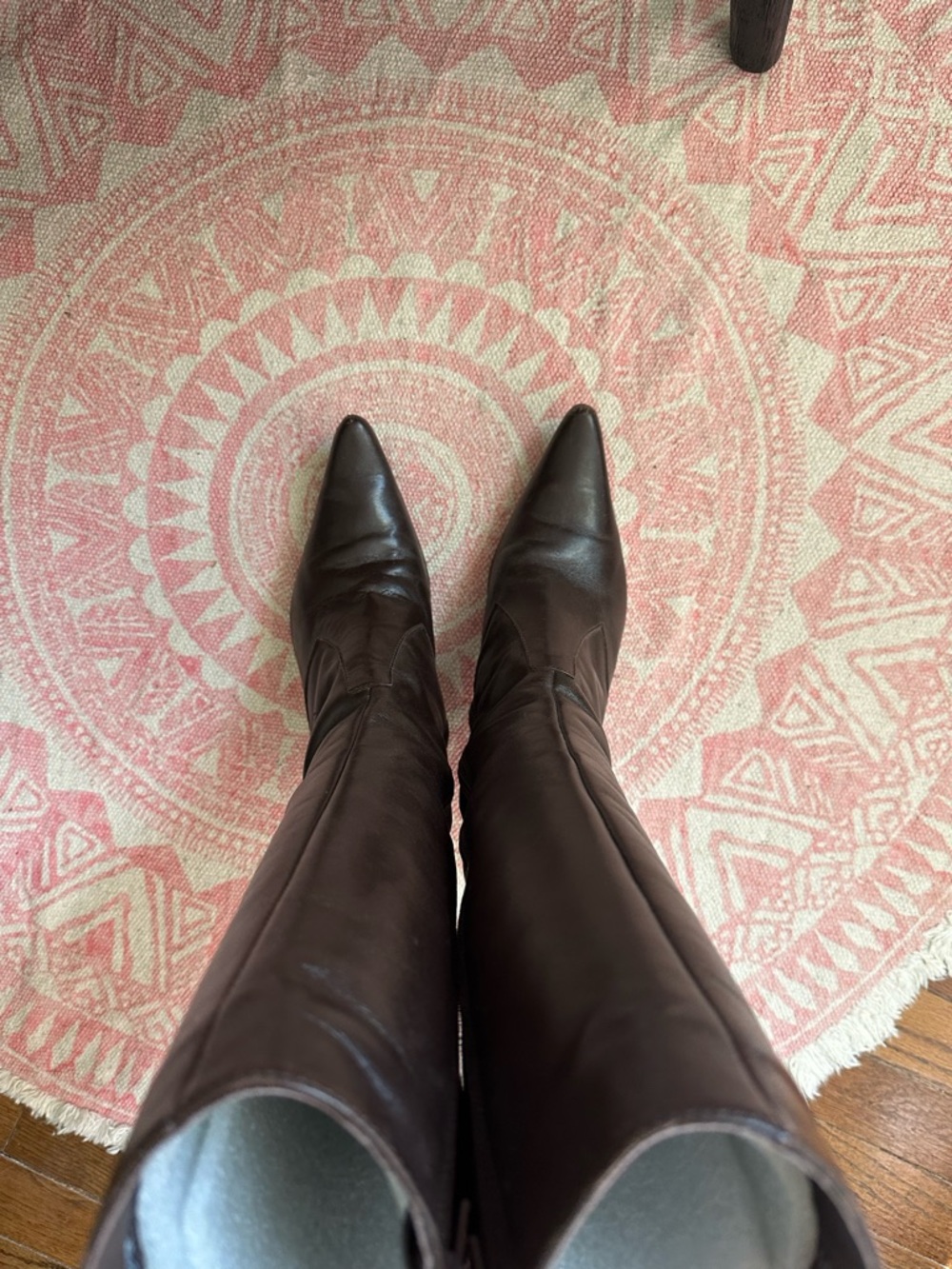 Dark Brown Leather Narrow-Calf Knee-High Boots - Picture 2 of 8